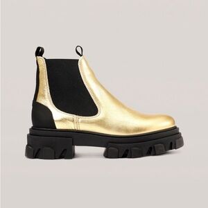 GANNI Metallic leather Chelsea boots Brand New! Size 37